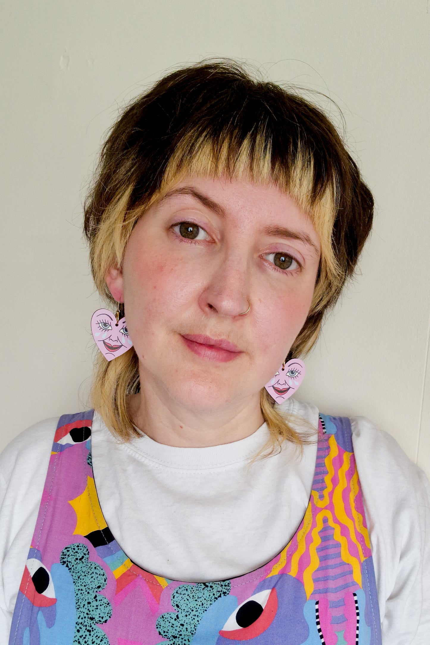 Pink Happy Heart Earrings