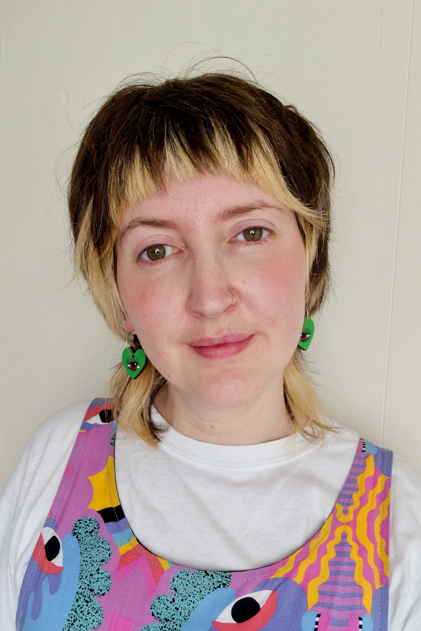 Green Lovers Eye Earrings