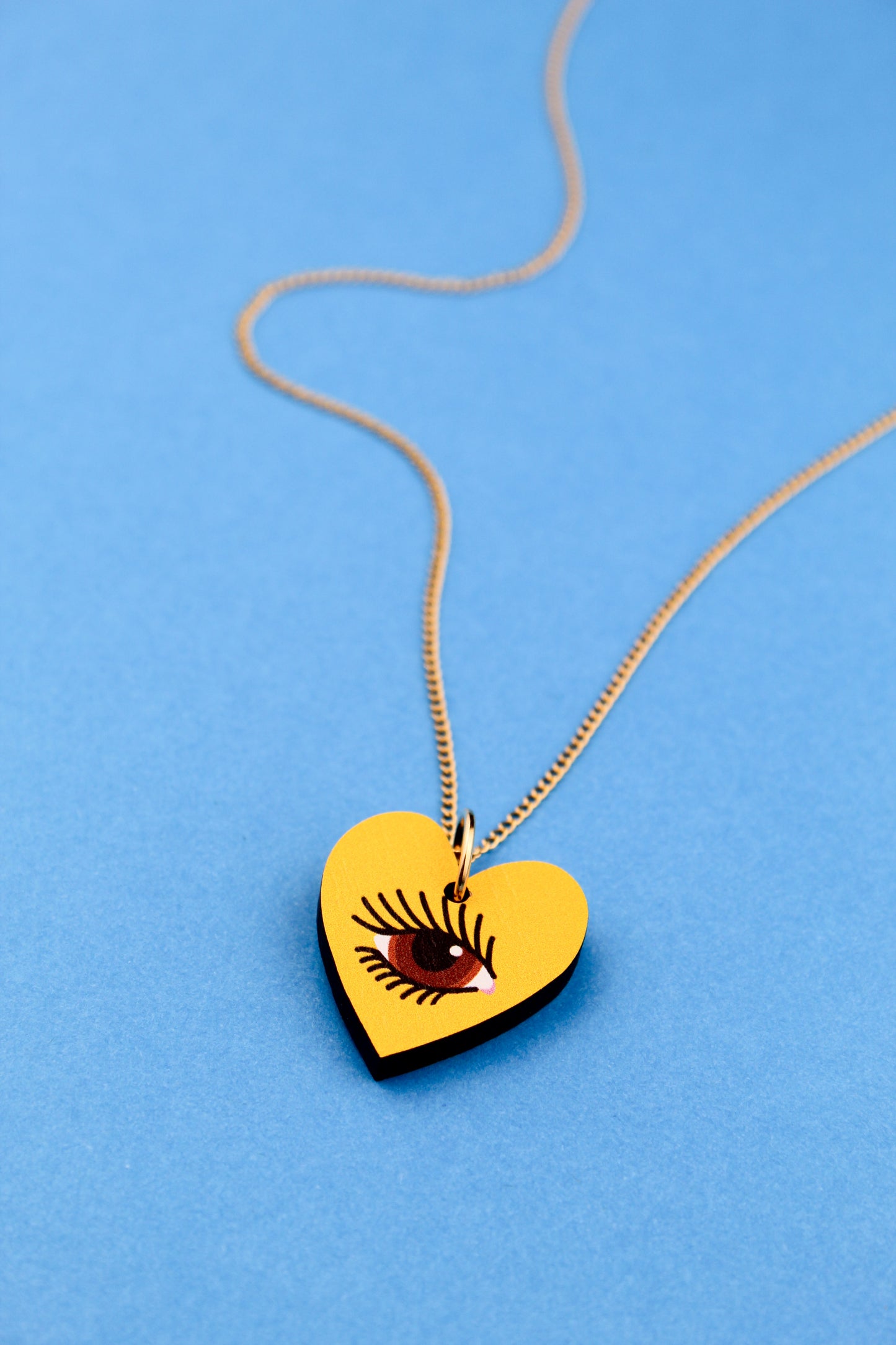 Yellow Lovers Eye Pendant Necklace
