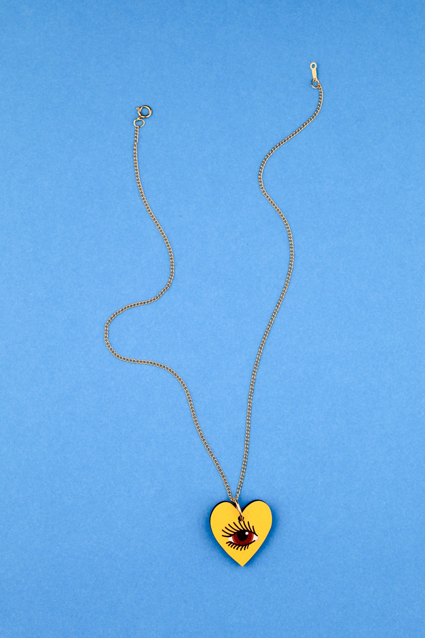 Yellow Lovers Eye Pendant Necklace