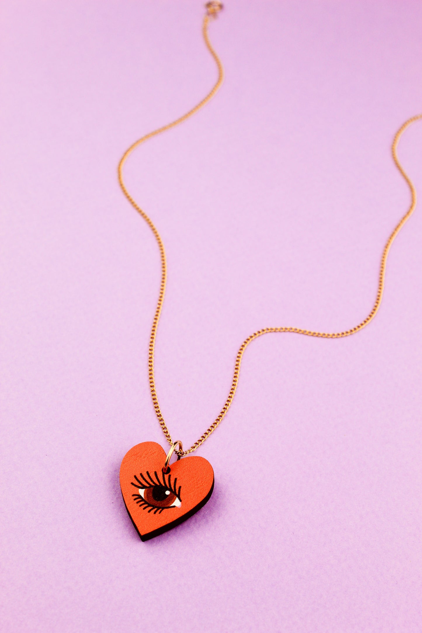 Orange Lovers Eye Pendant Necklace