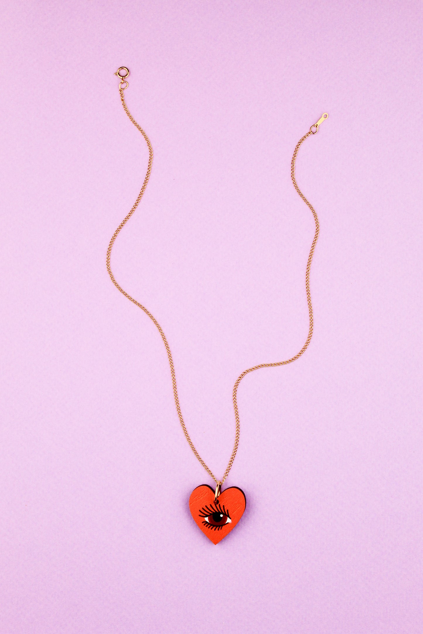 Orange Lovers Eye Pendant Necklace