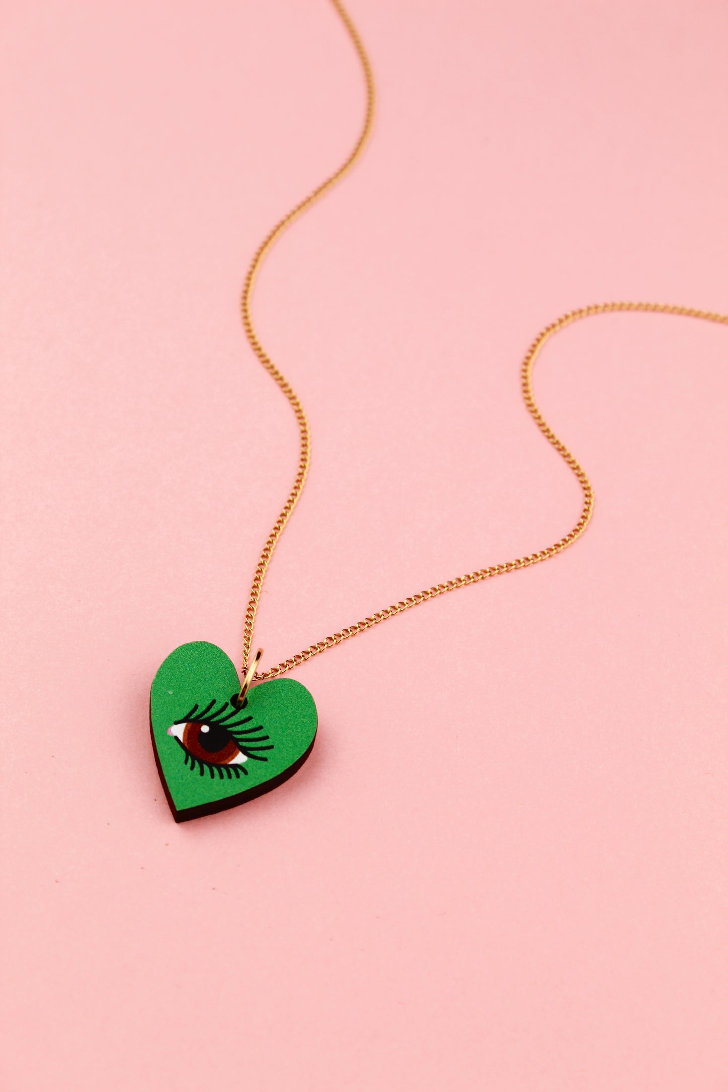 Green Lovers Eye Pendant Necklace