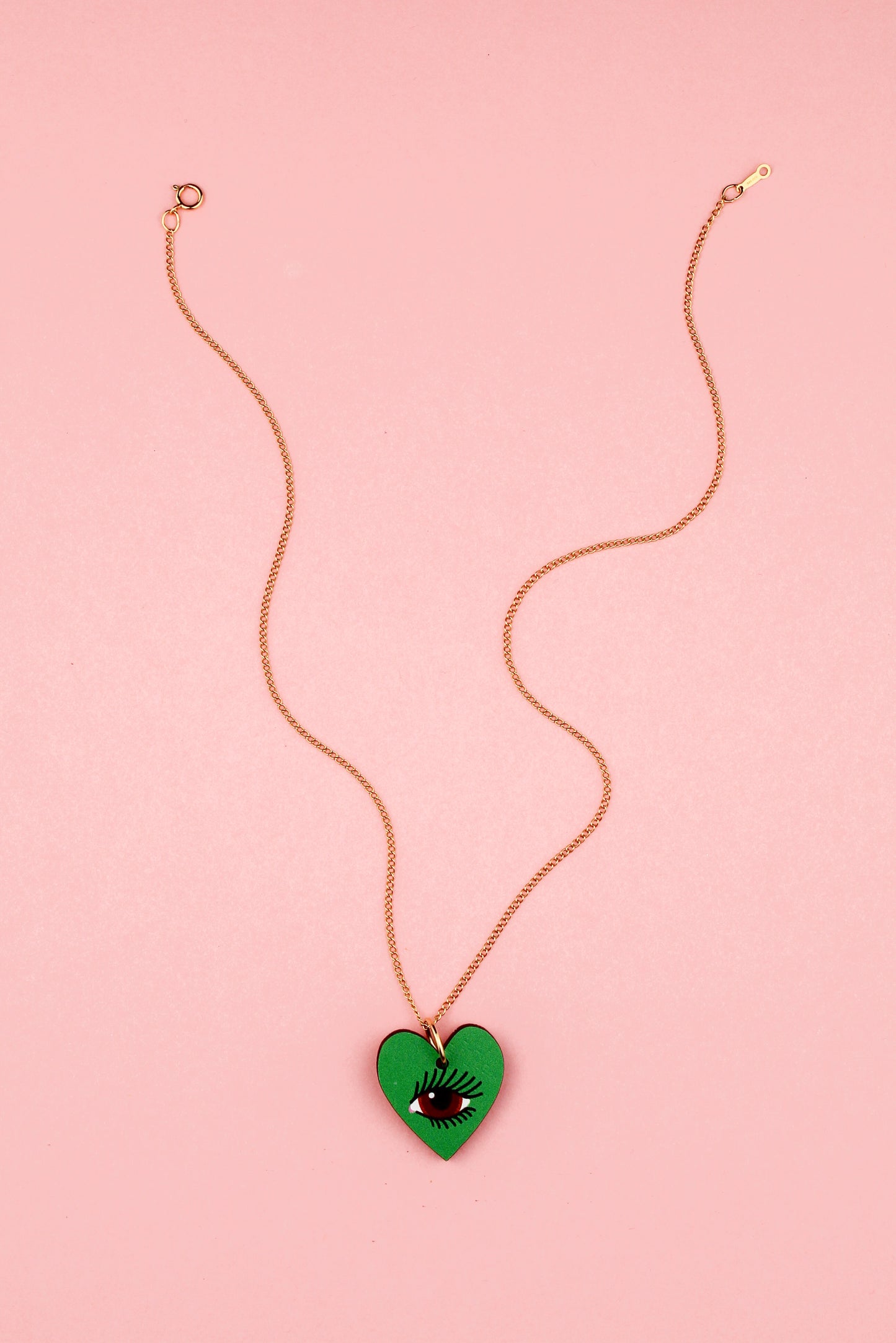 Green Lovers Eye Pendant Necklace