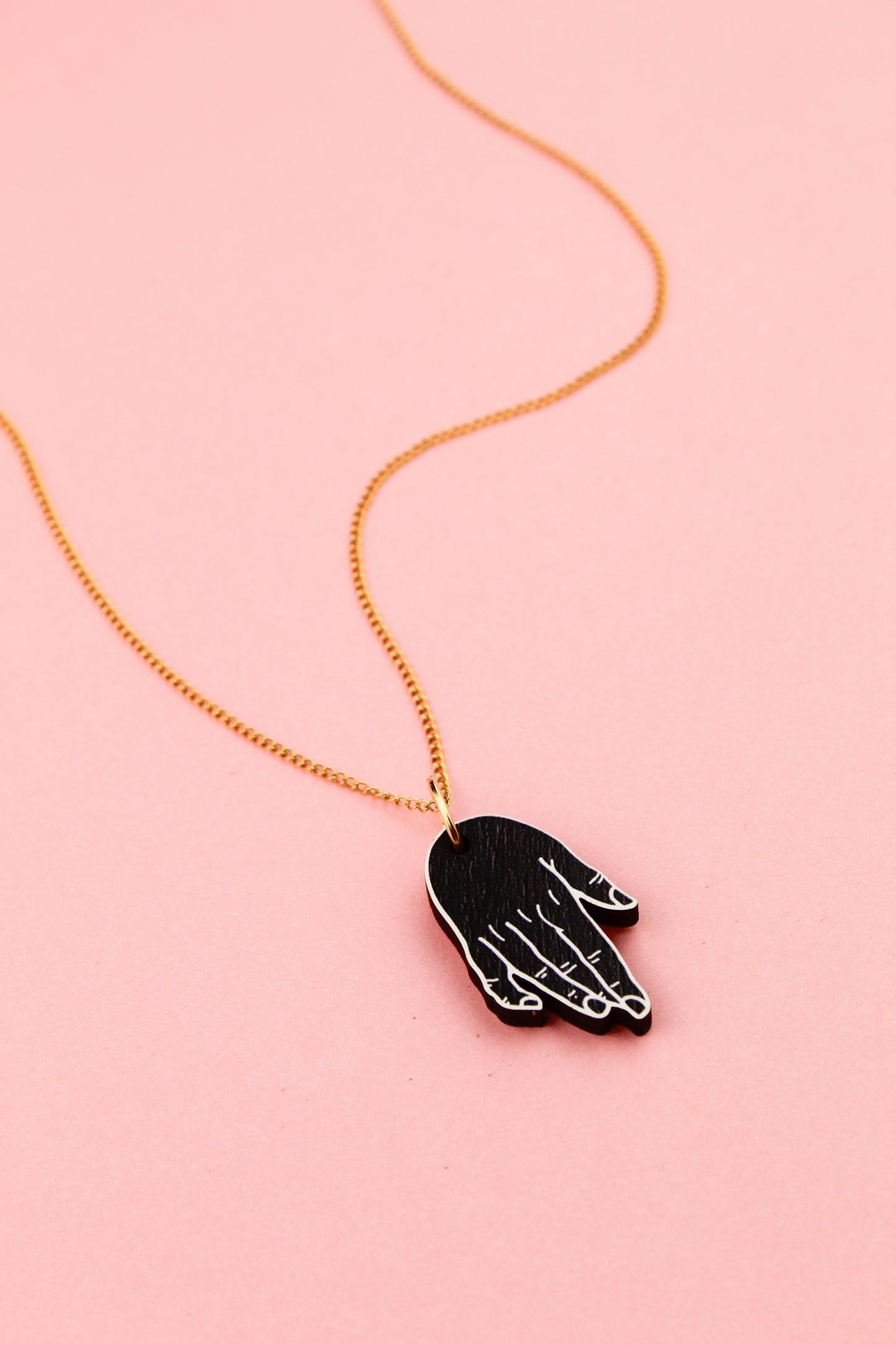 Mourning Hand Pendant Necklace