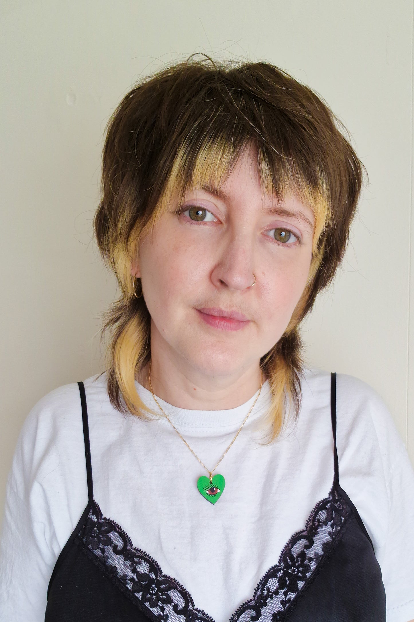 Green Lovers Eye Pendant Necklace