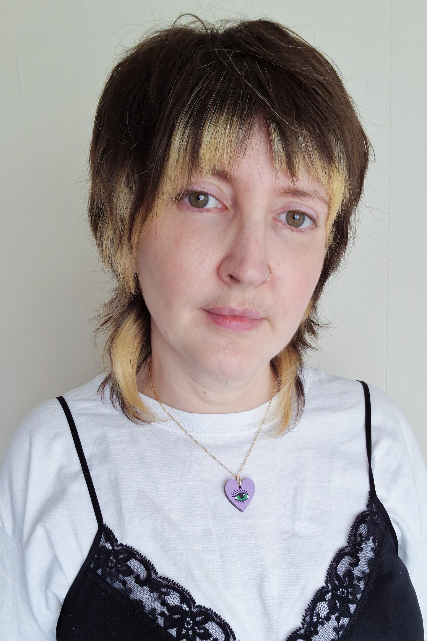 Lilac Lovers Eye Pendant Necklace