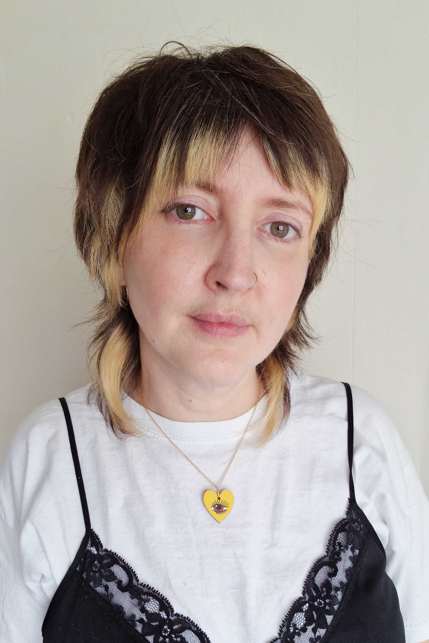 Yellow Lovers Eye Pendant Necklace