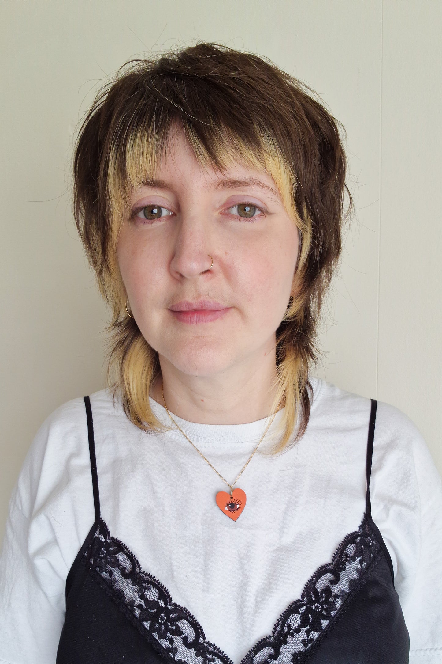 Orange Lovers Eye Pendant Necklace