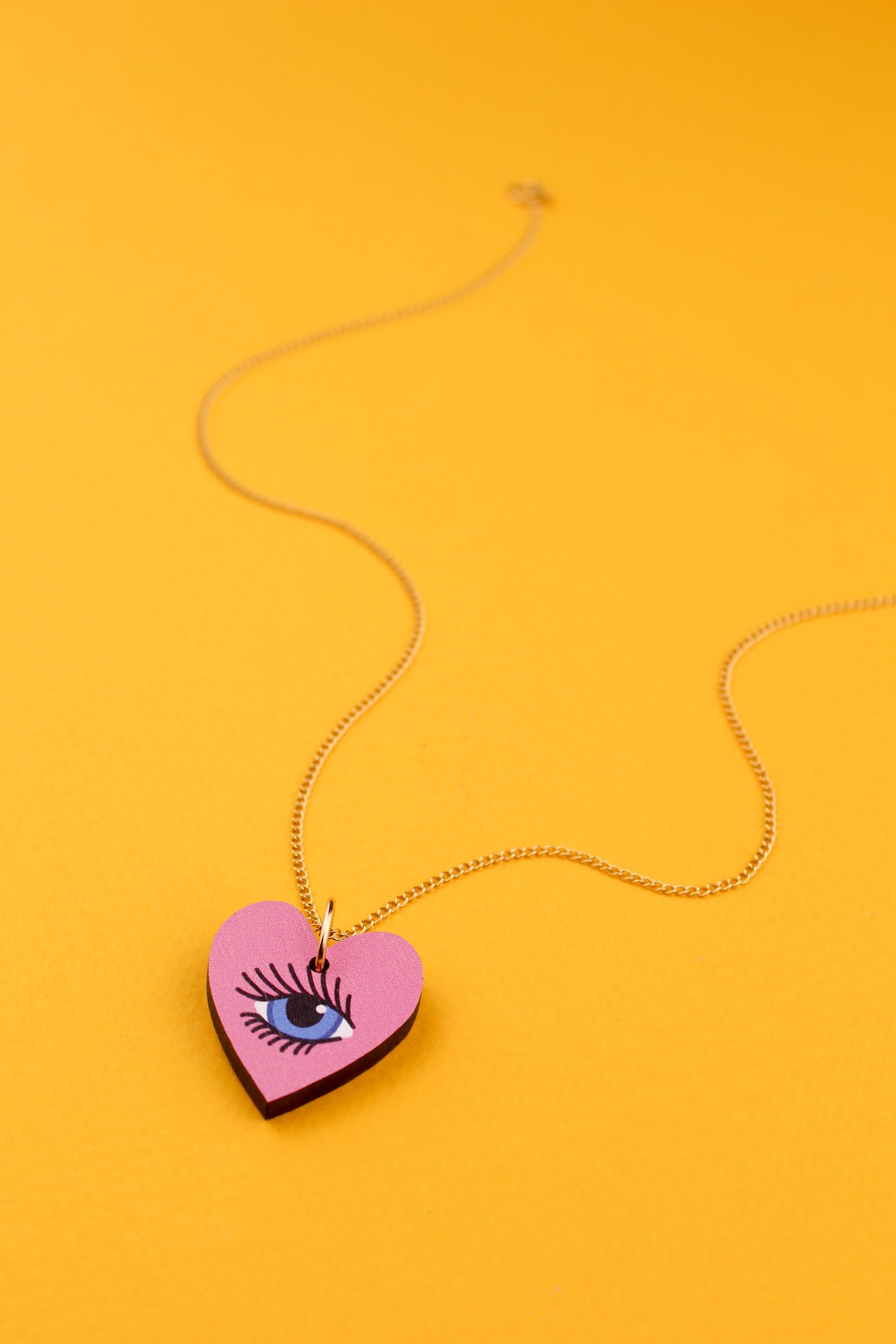 Pink Lovers Eye Pendant Necklace