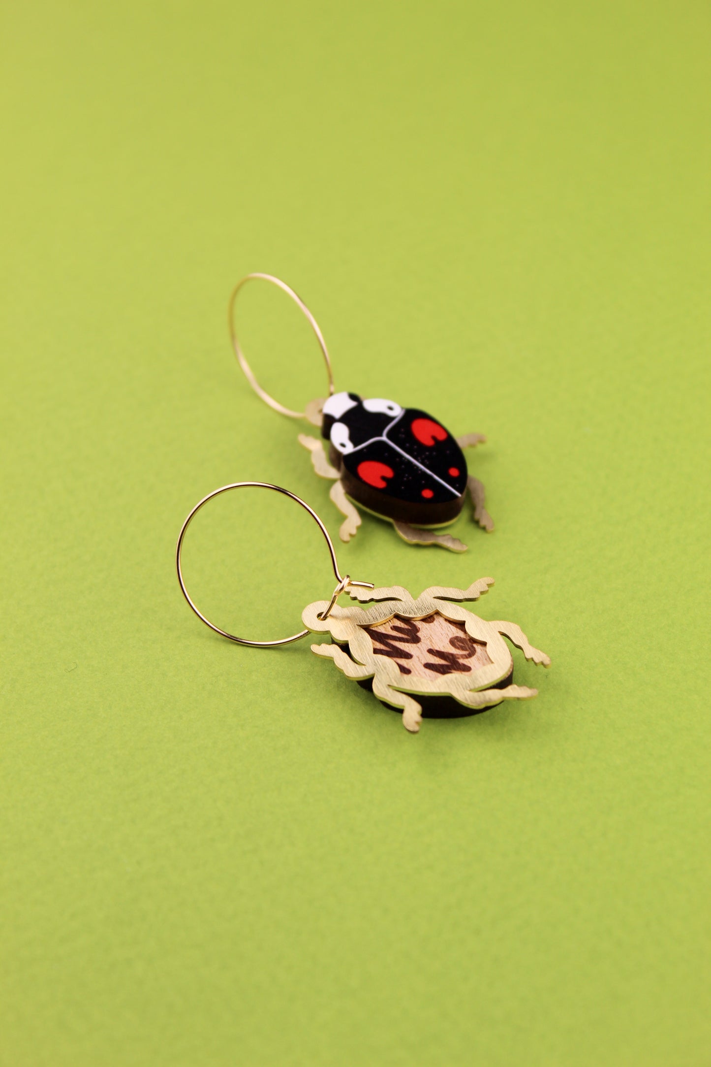 Red and Black Harlequin Ladybird Earrings