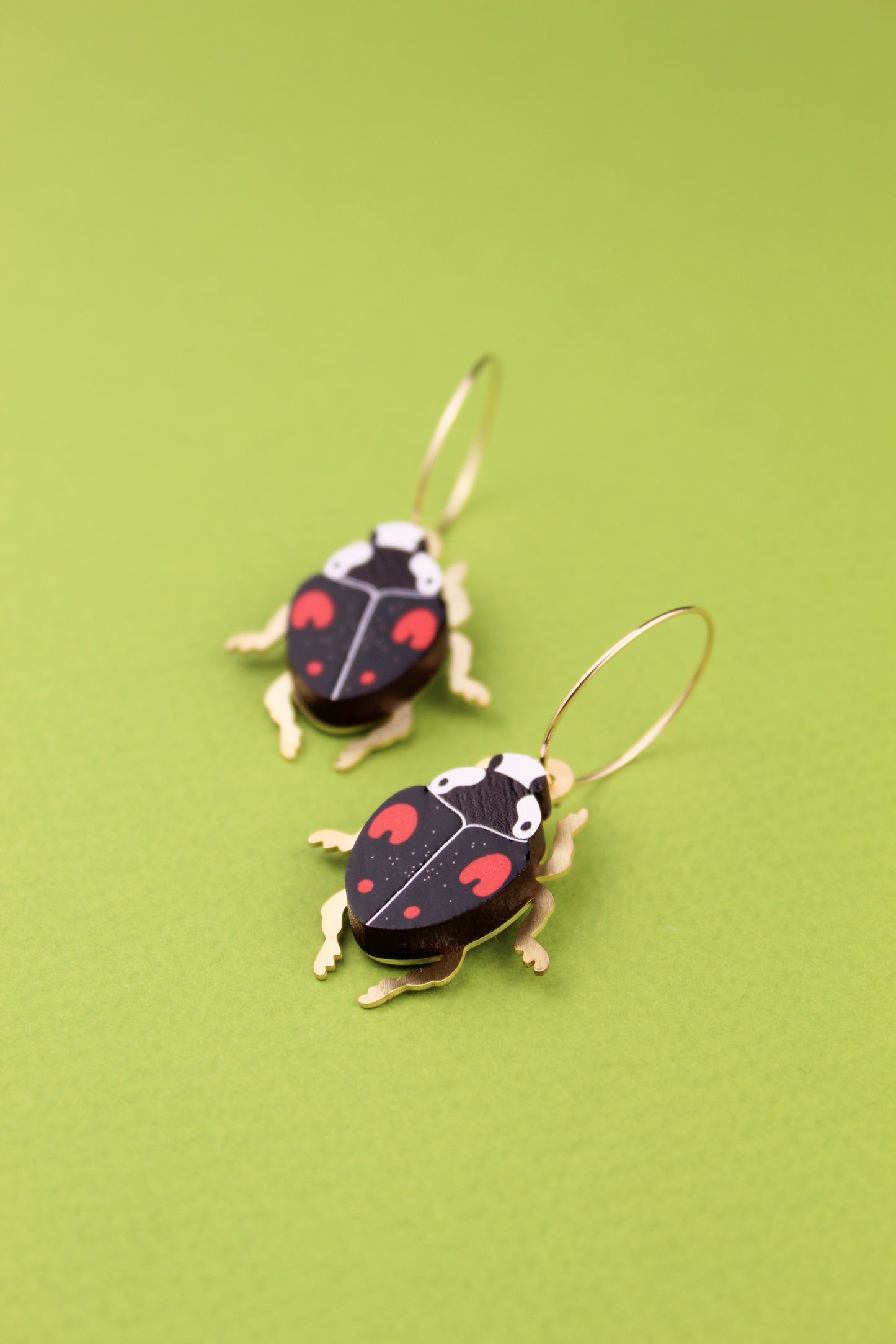 Red and Black Harlequin Ladybird Earrings