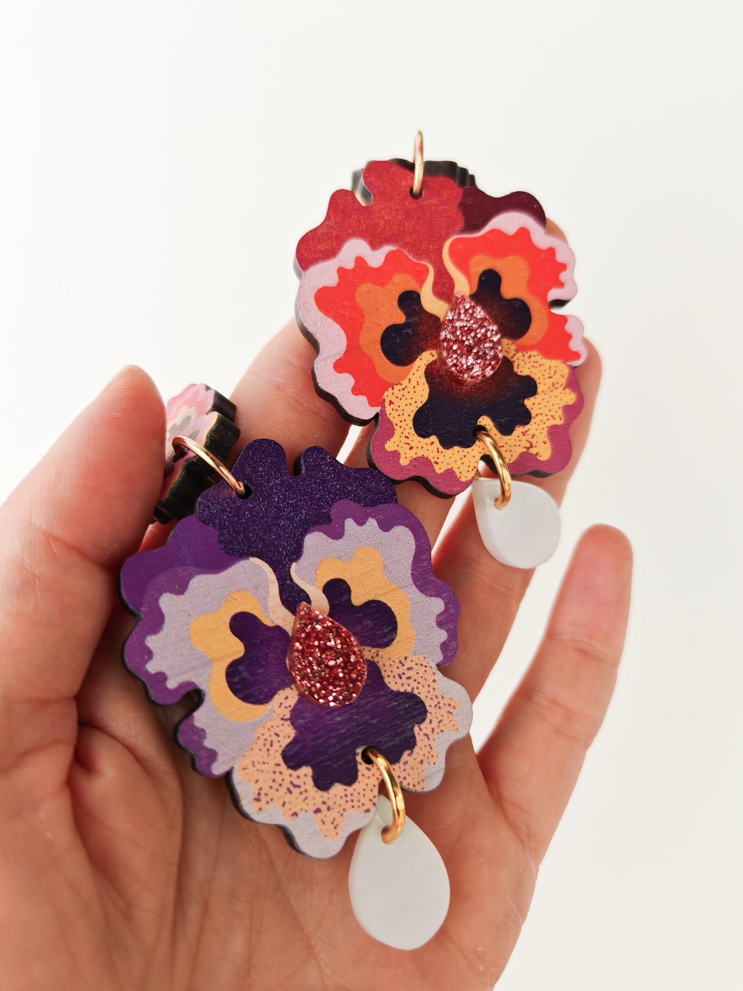 mismatched pansy earrings HEAVY GRAIN