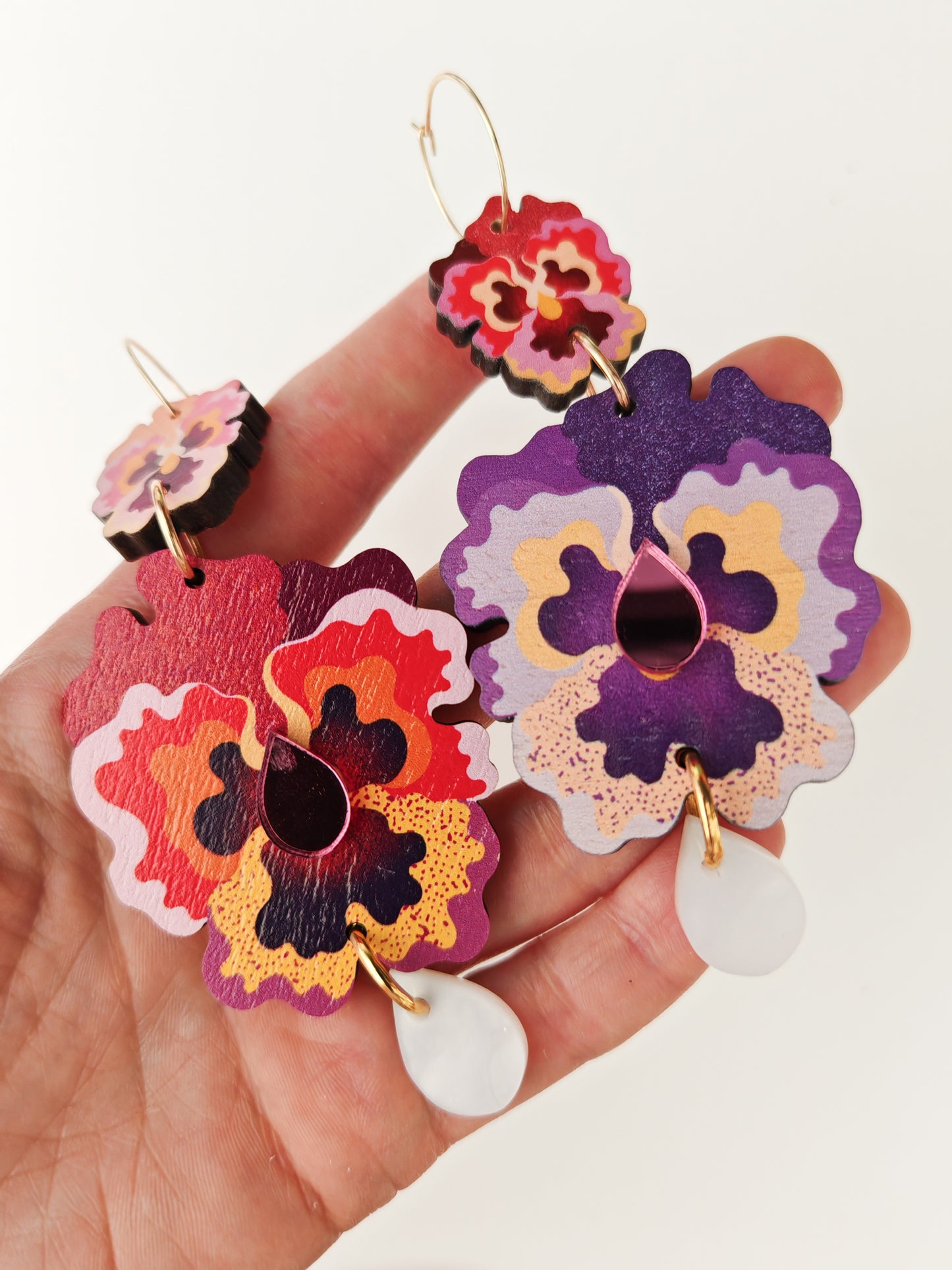 mismatched pansy earrings HEAVY GRAIN