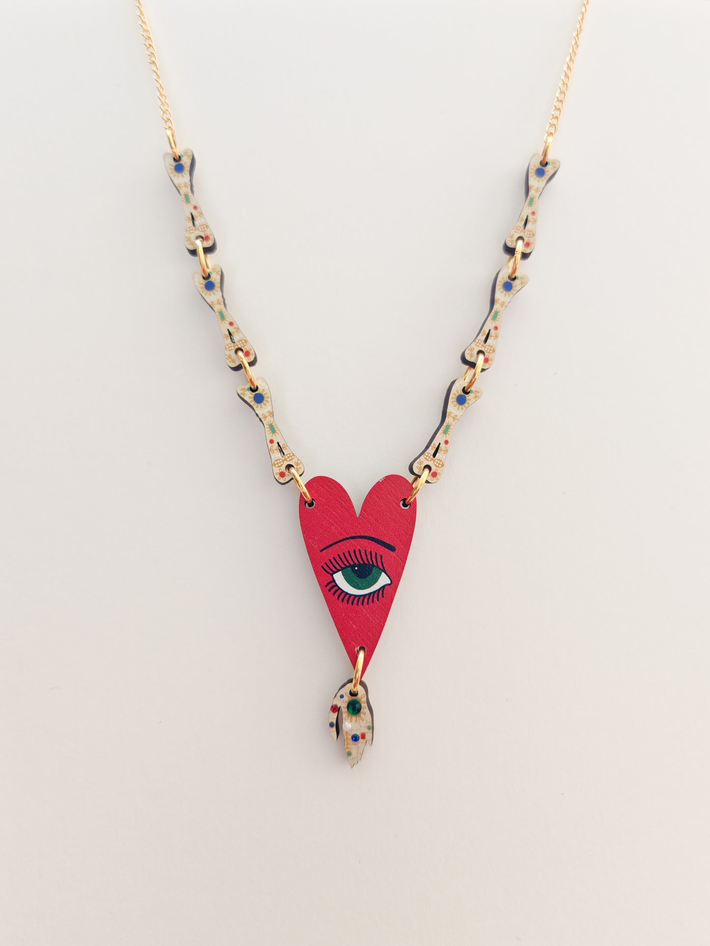 i heart bones necklace NO FAULTS
