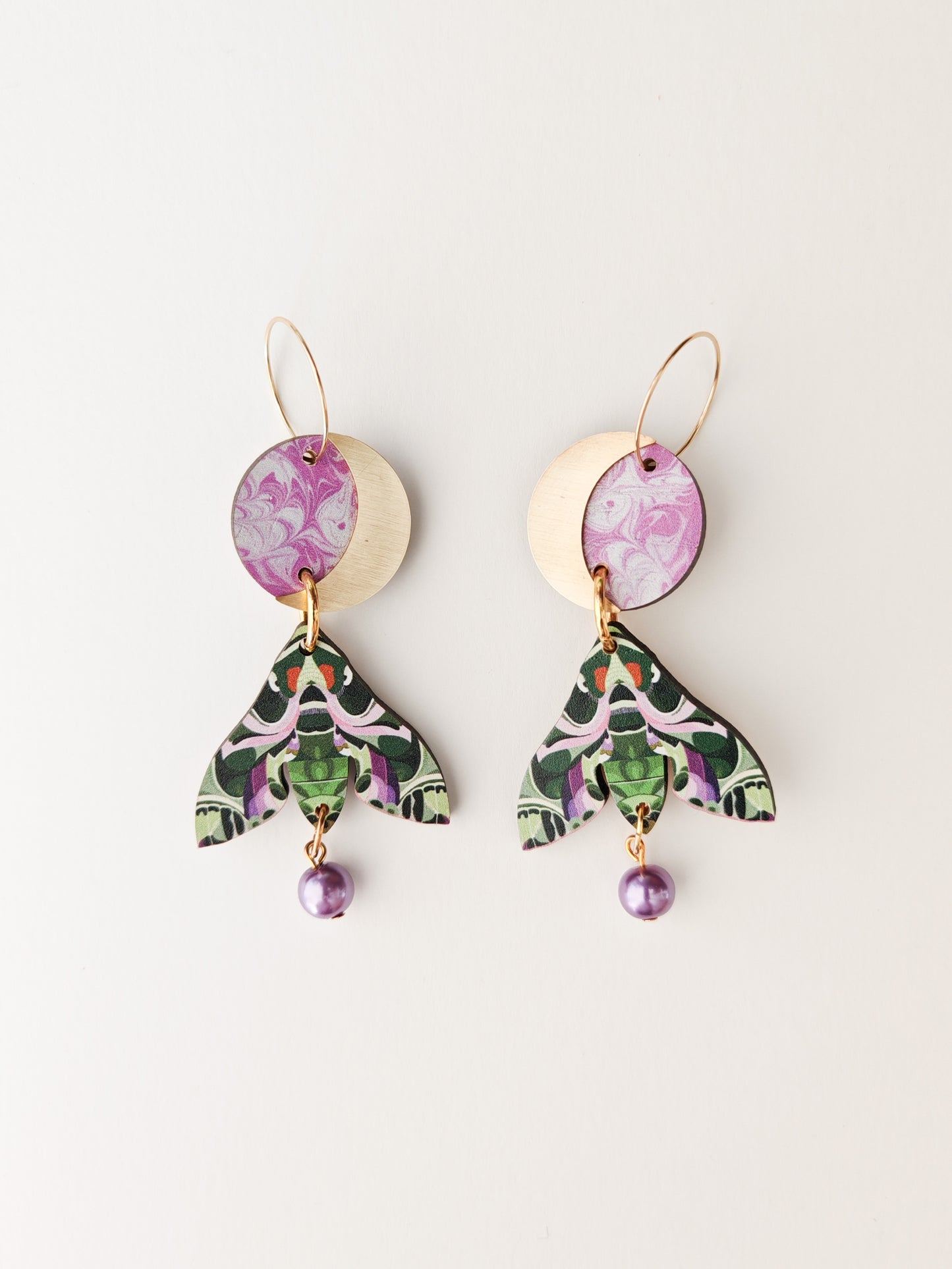 moth moon earrings NO FAULTS