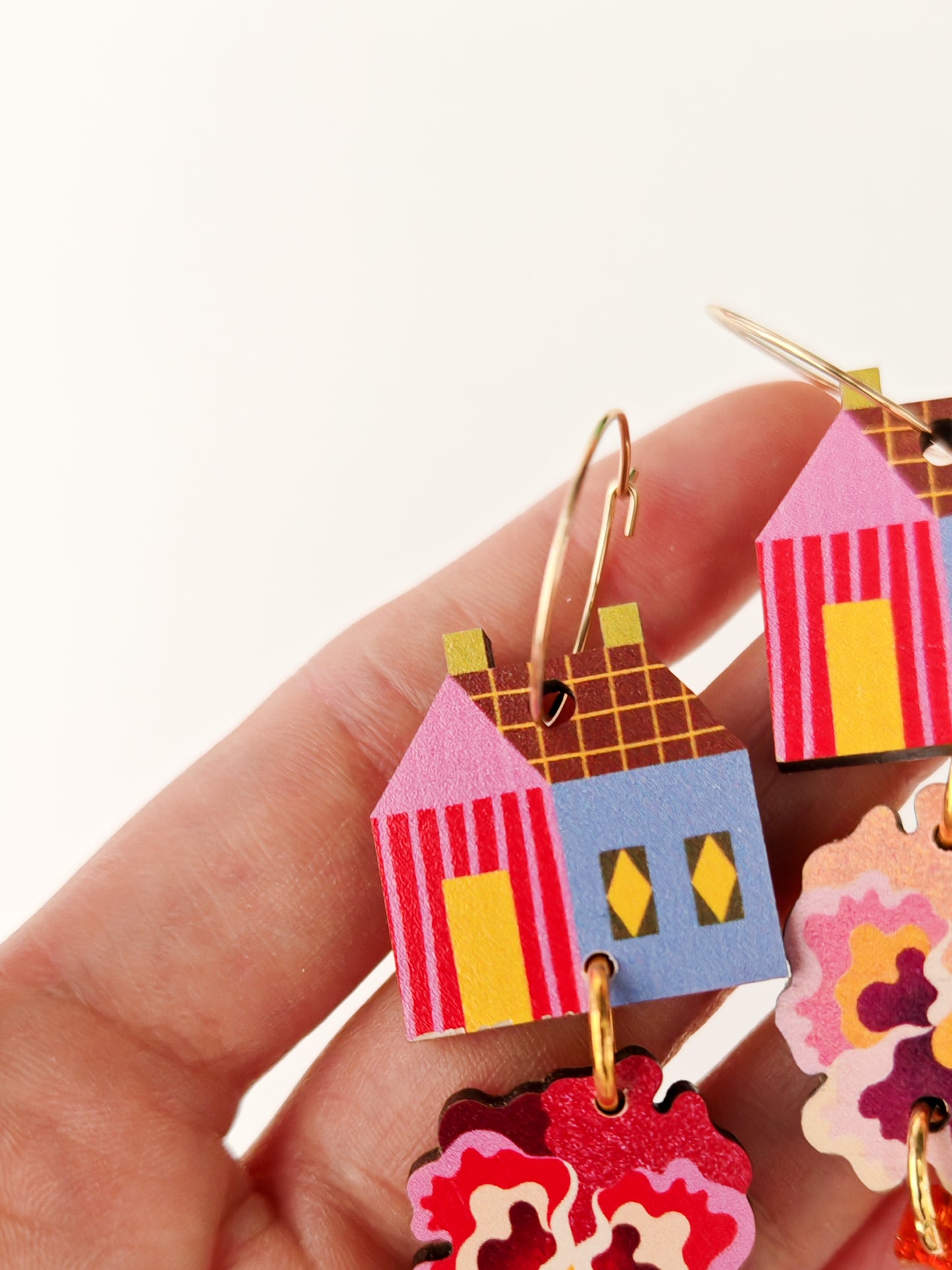 house pansy earrings PAINT CHIP