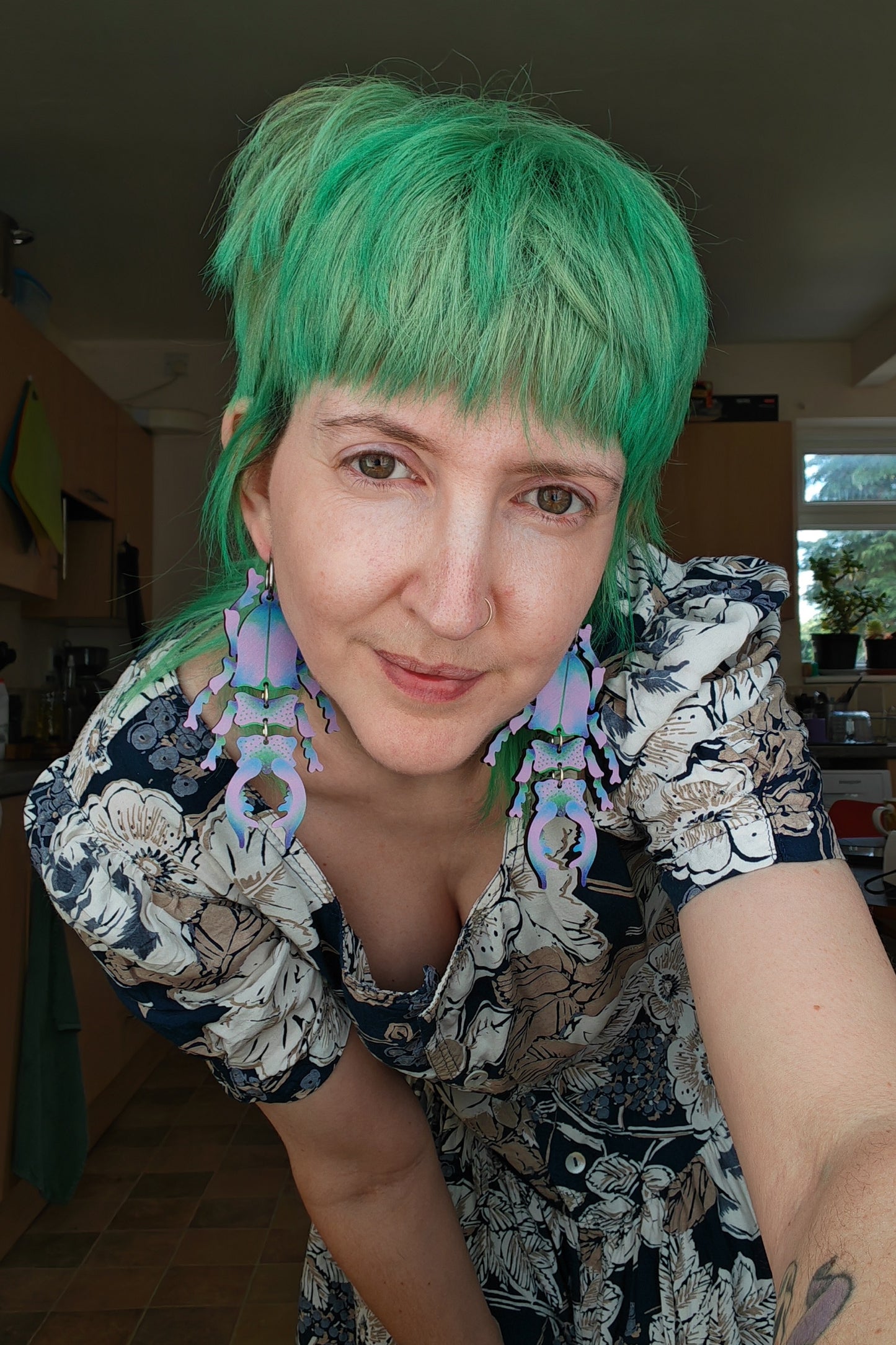 XL Stag Beetle Earrings Monster Colourway