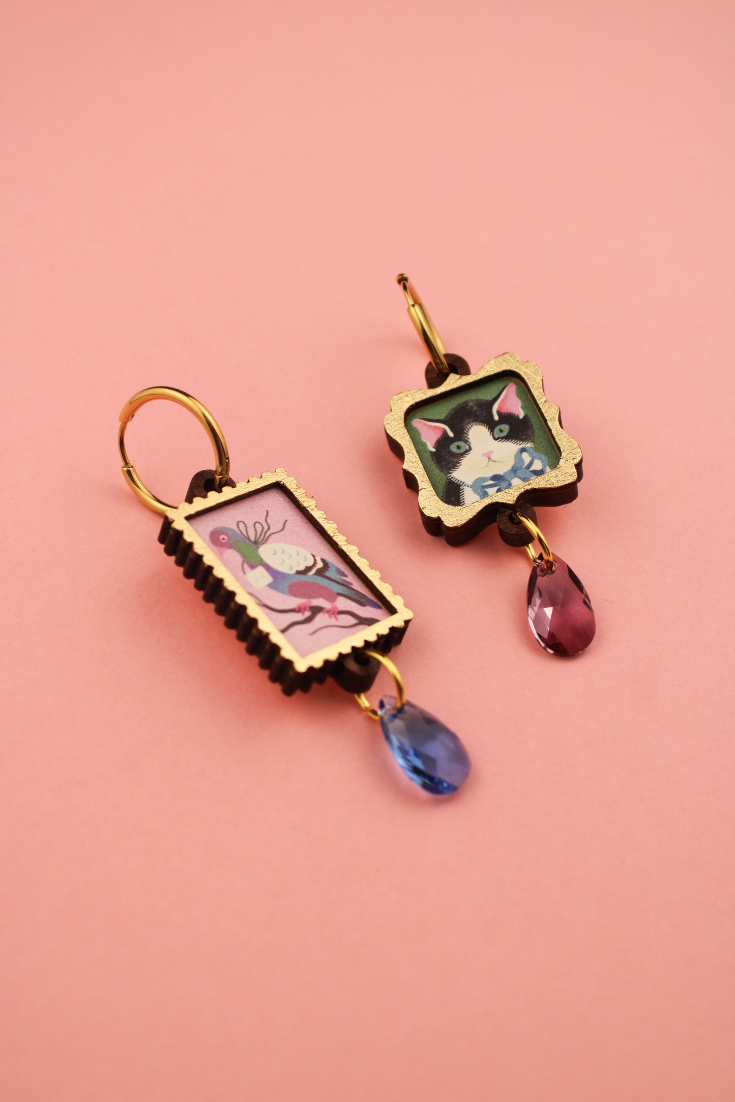 Cat Amongst The Pigeons Earrings PRE ORDER