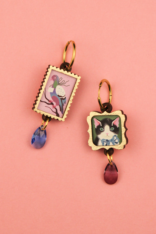 Cat Amongst The Pigeons Earrings PRE ORDER