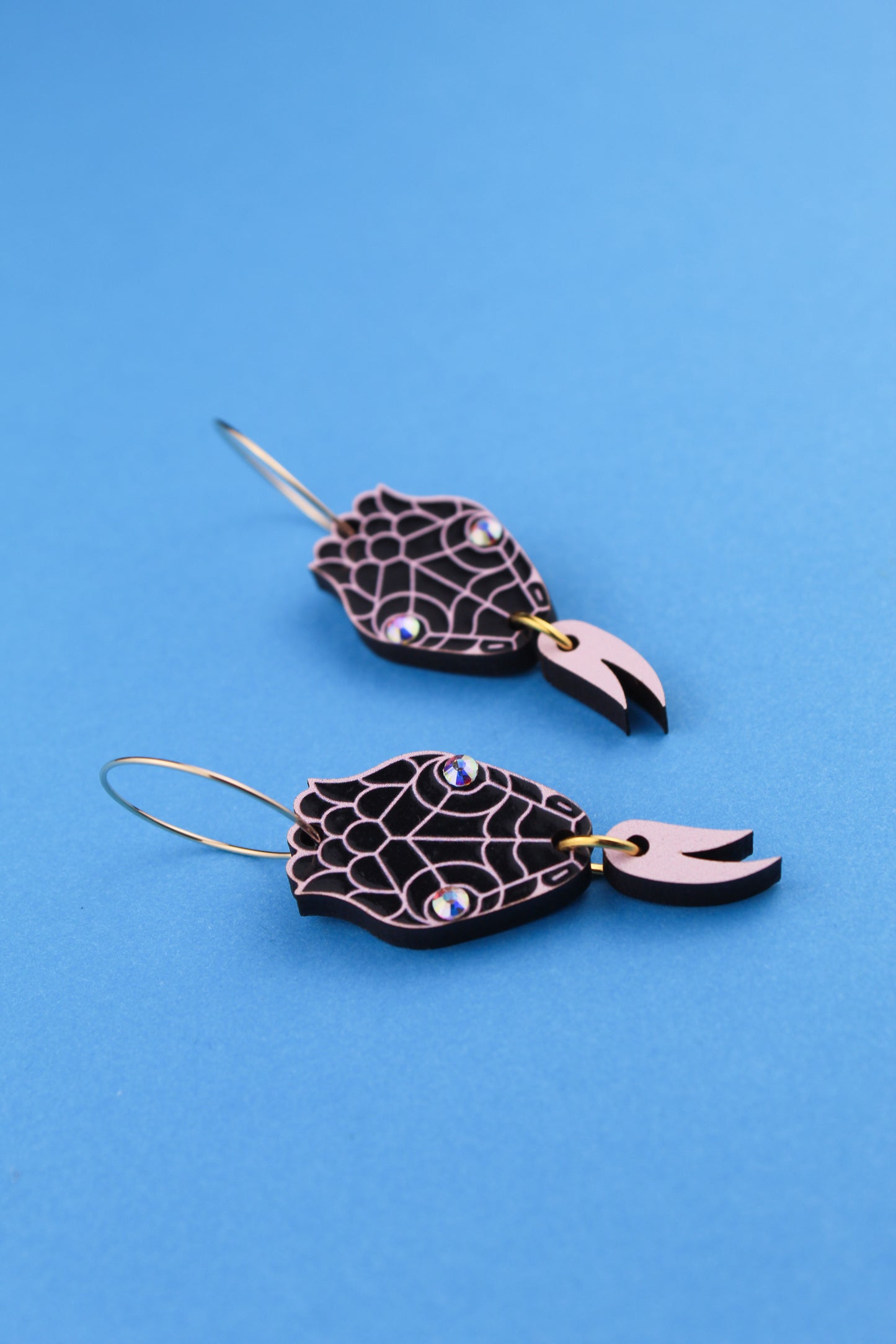 Black Snake Head Earrings