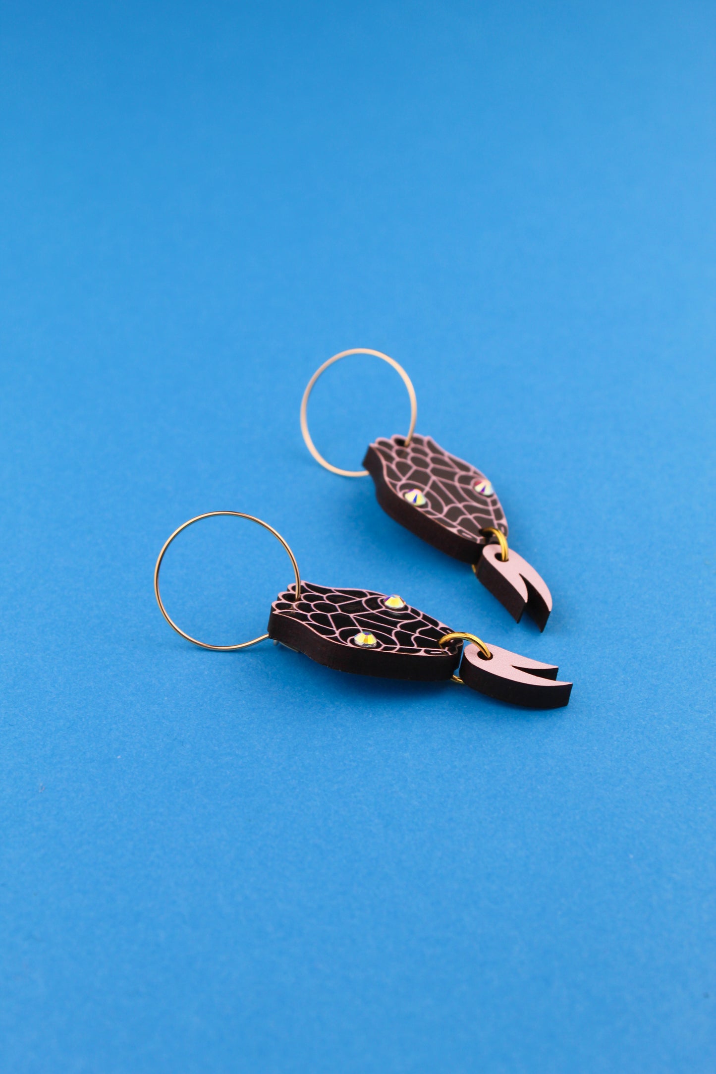 Black Snake Head Earrings