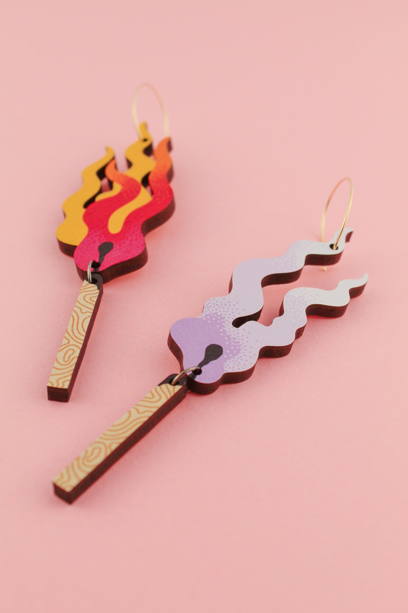Lit / Burn Out Mismatched earrings