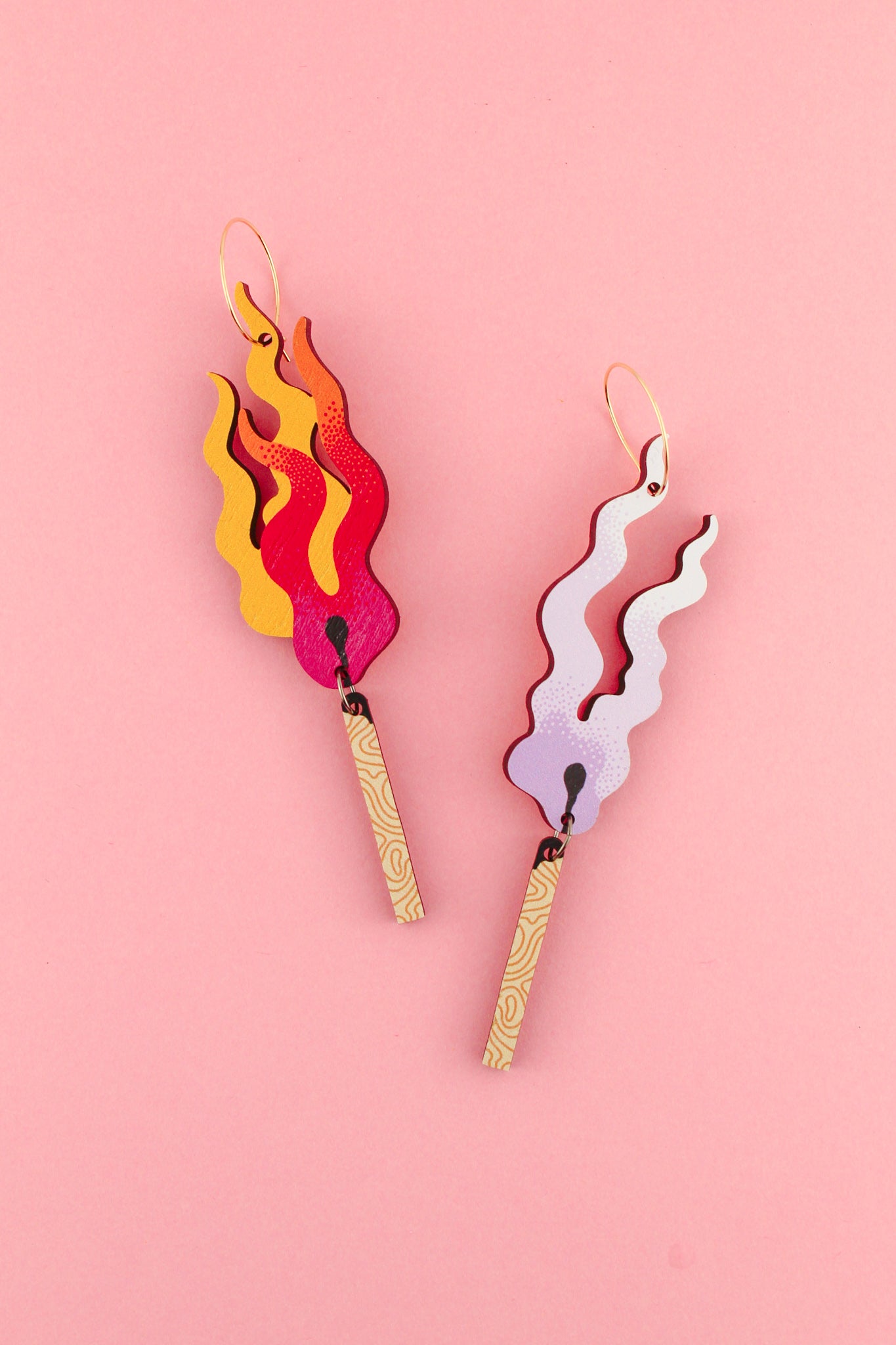 Lit / Burn Out Mismatched earrings