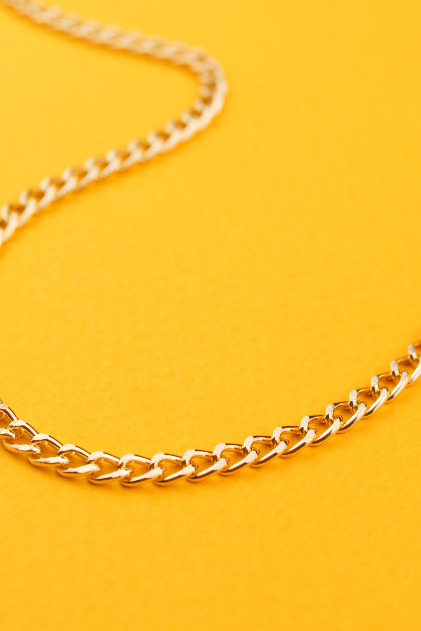 Gold Tone Anodized Aluminium Chunky Curb Chain