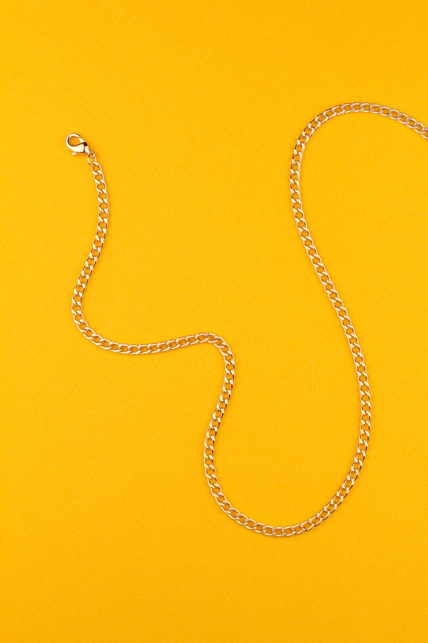 Gold Tone Anodized Aluminium Chunky Curb Chain