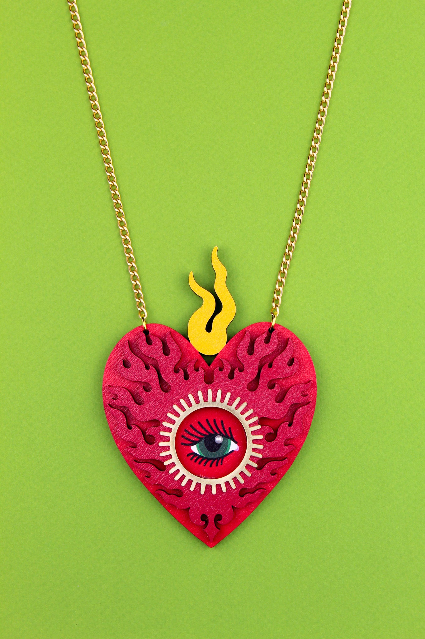 Flaming Heart Necklace
