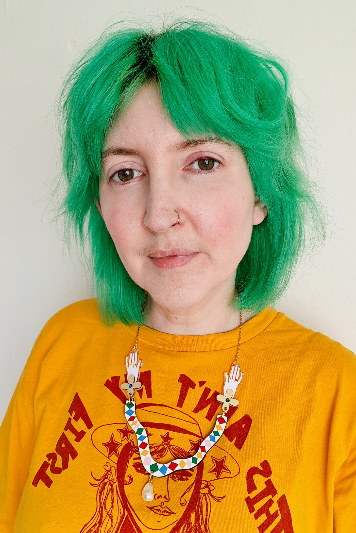 Harlequin Hand Necklace