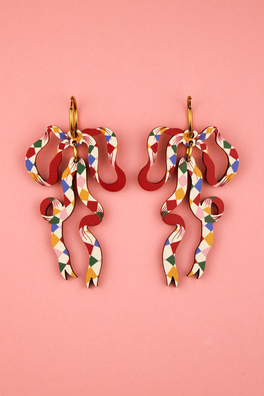 Harlequin Bow Earrings
