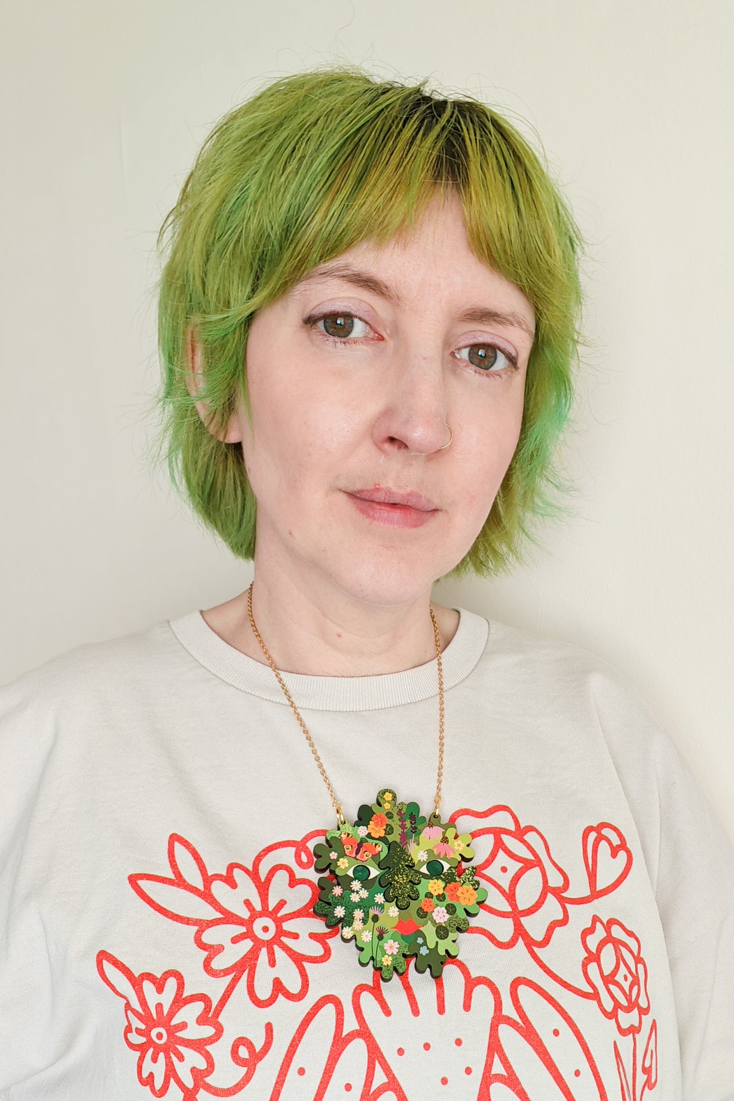Floral Green Man Necklace PRE ORDER