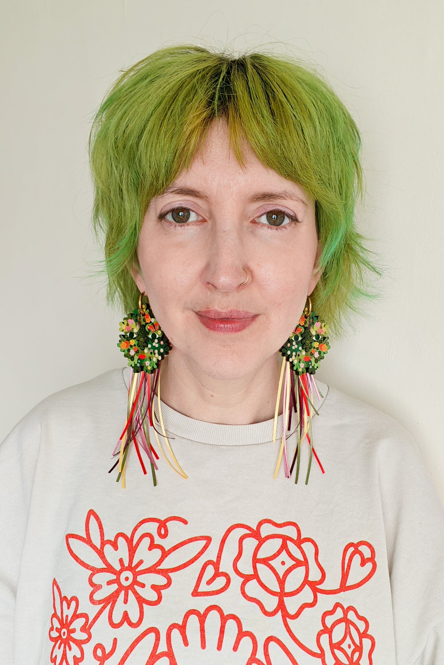 Floral Green Man Earrings PRE ORDER