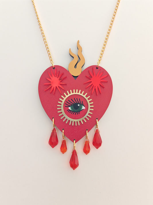 bleeding heart necklace NO FAULTS