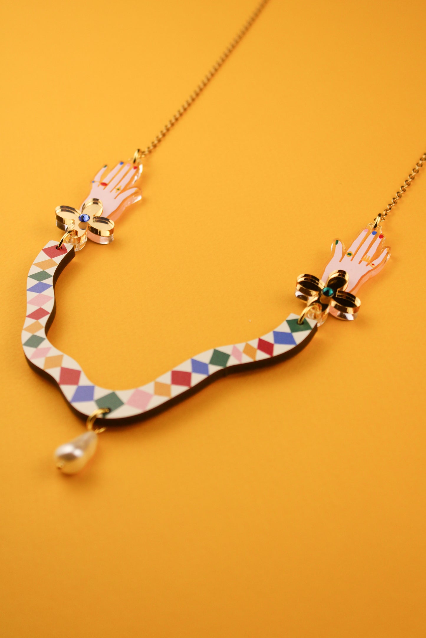 Harlequin Hand Necklace PRE ORDER