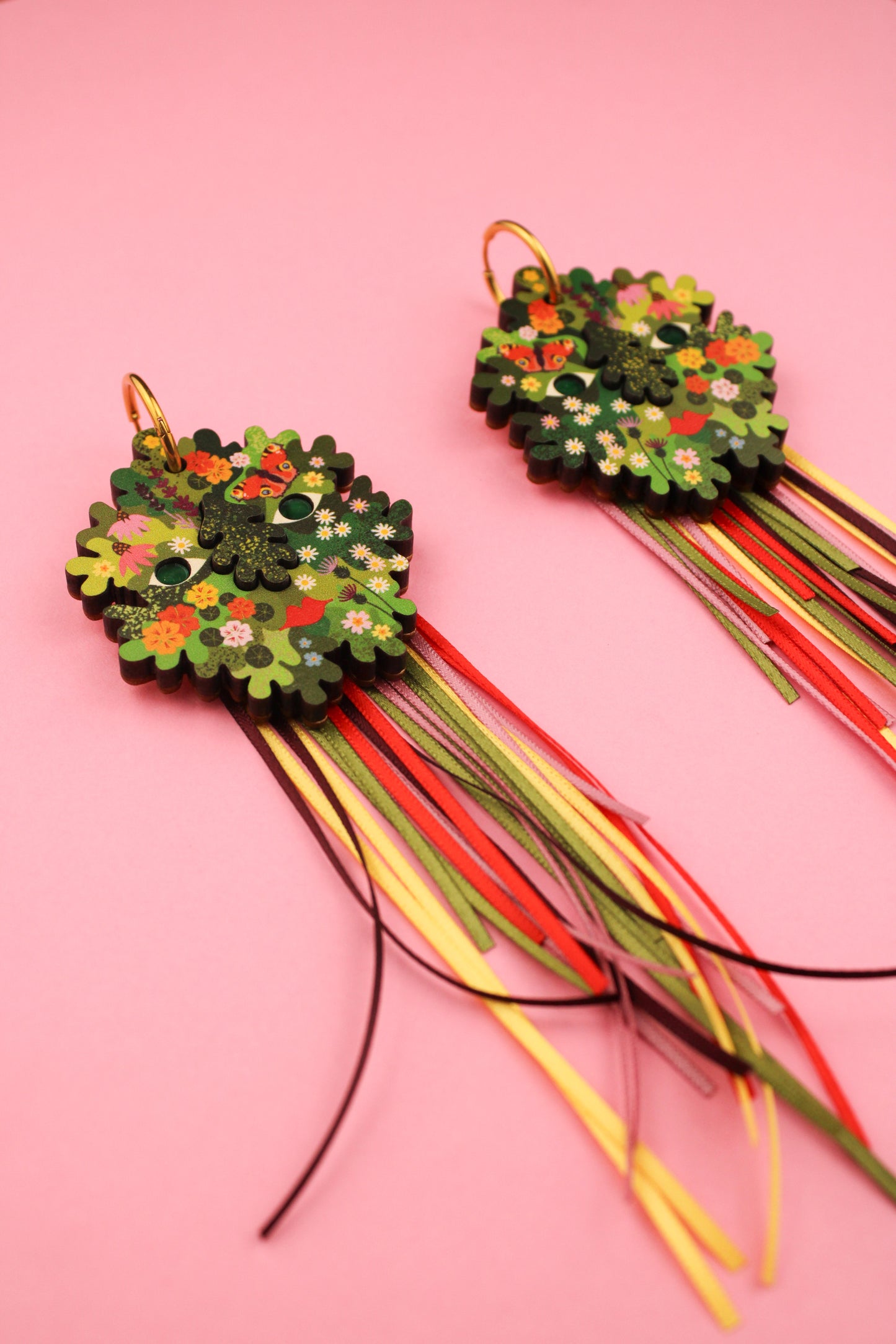 Floral Green Man Earrings PRE ORDER