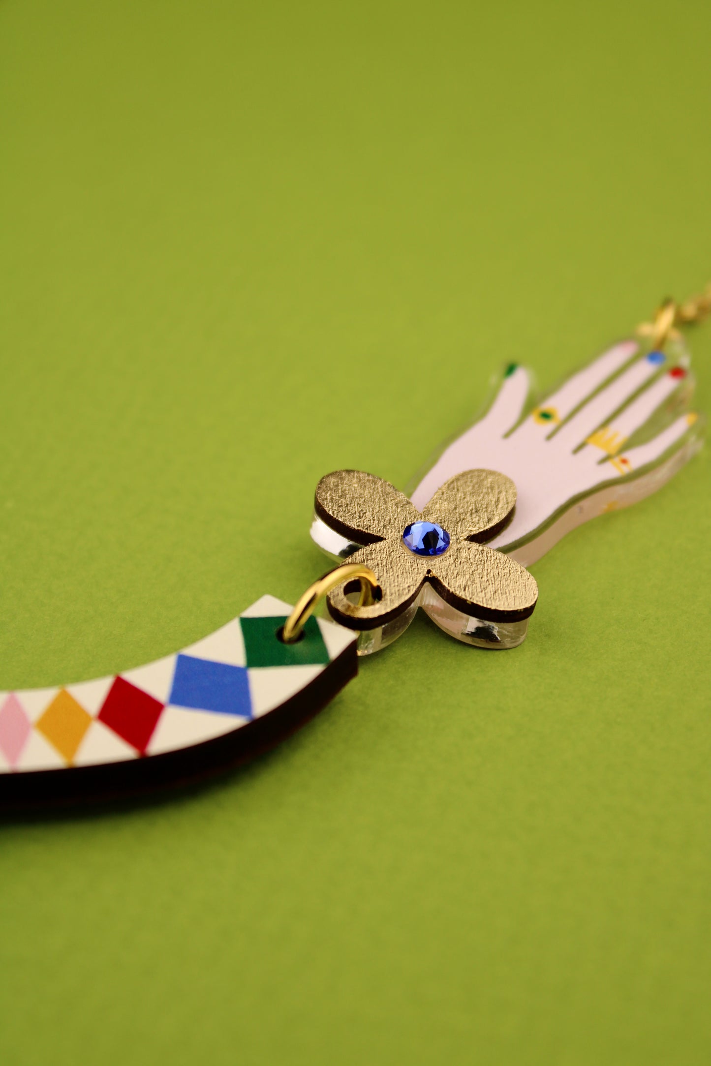 Harlequin Hand Necklace