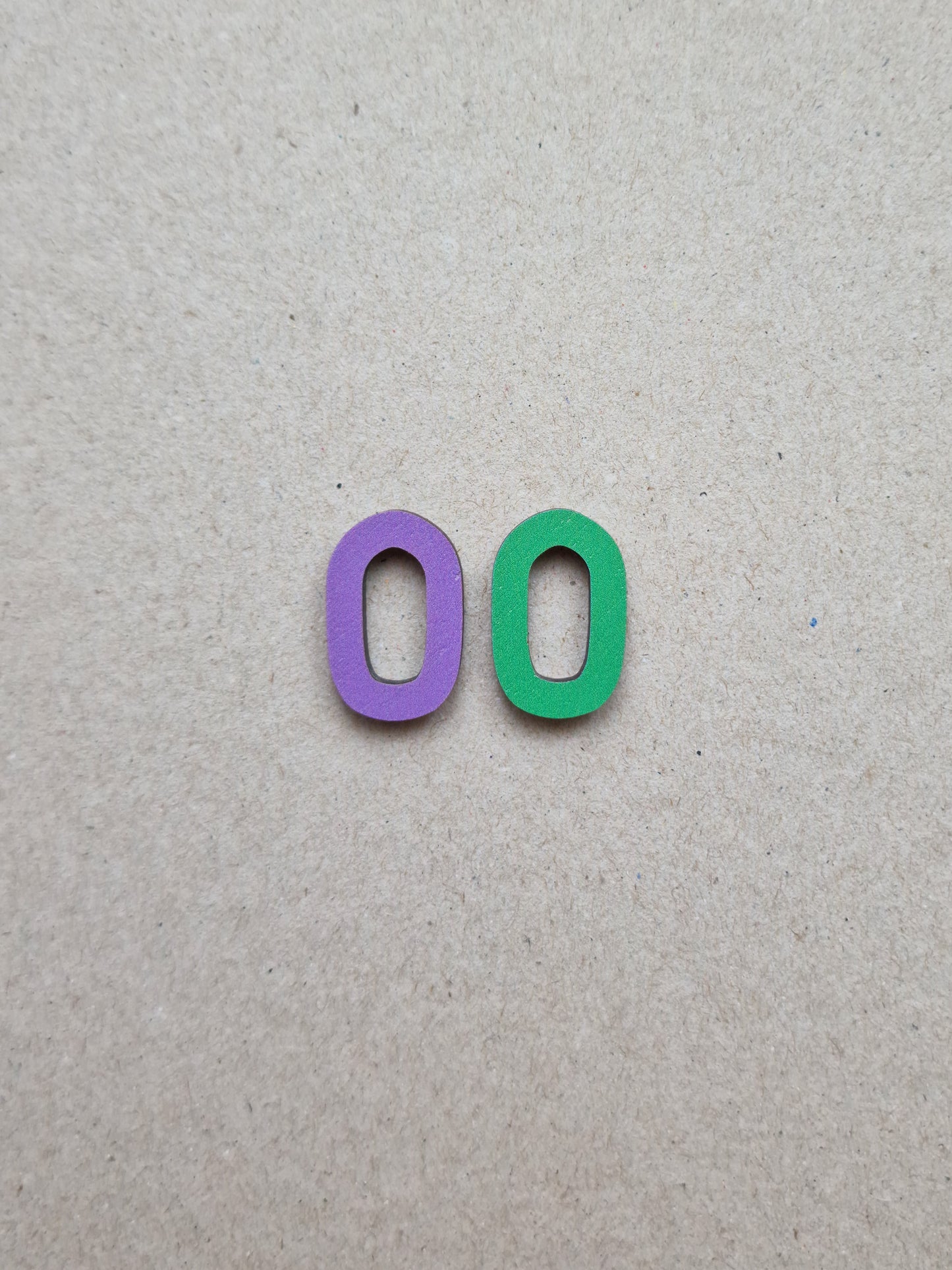 SAMPLE Loop Earrings Green and Purple