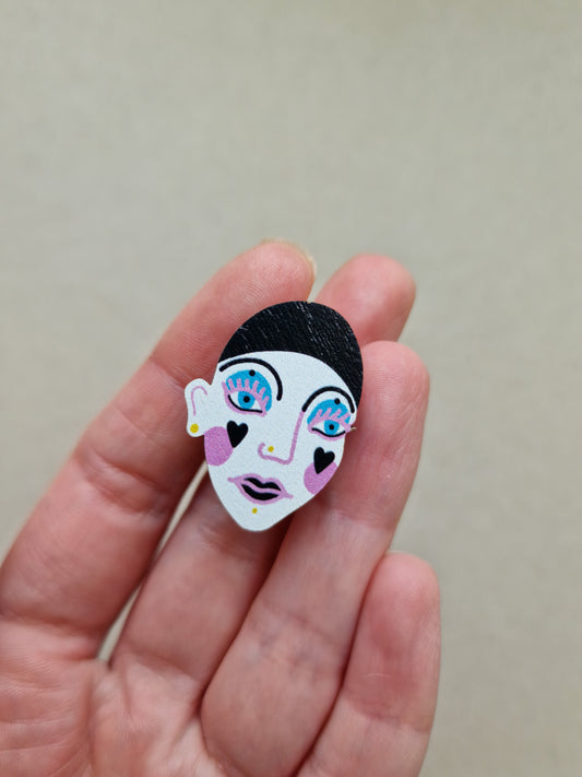 SAMPLE Pierrot Face Pin