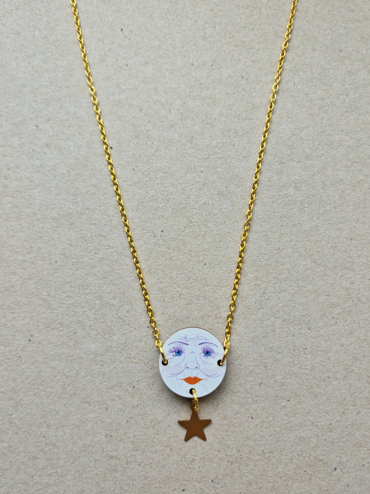 SAMPLE Moon and Star Necklace