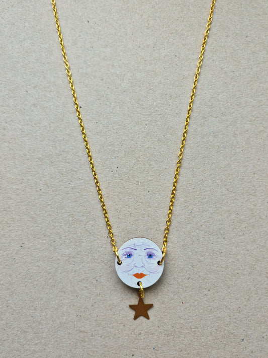SAMPLE Moon and Star Necklace
