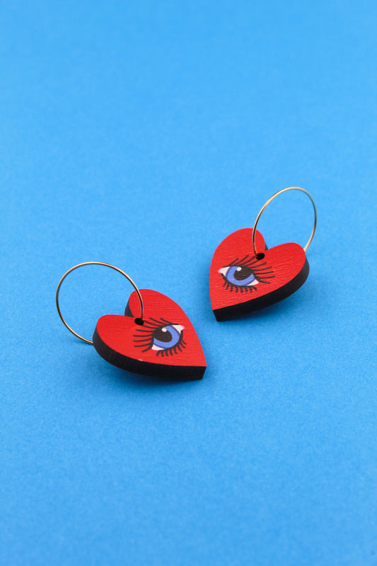 Red Lovers Eye Earrings