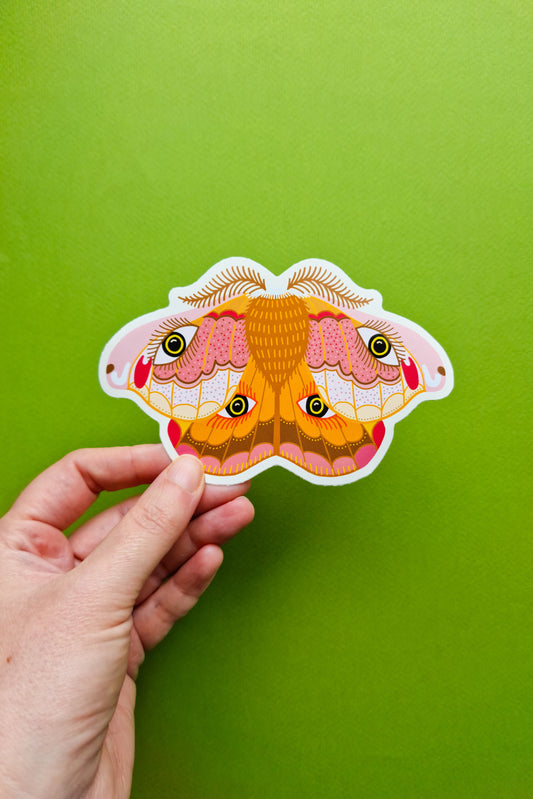 XL Emperor Moth Sticker