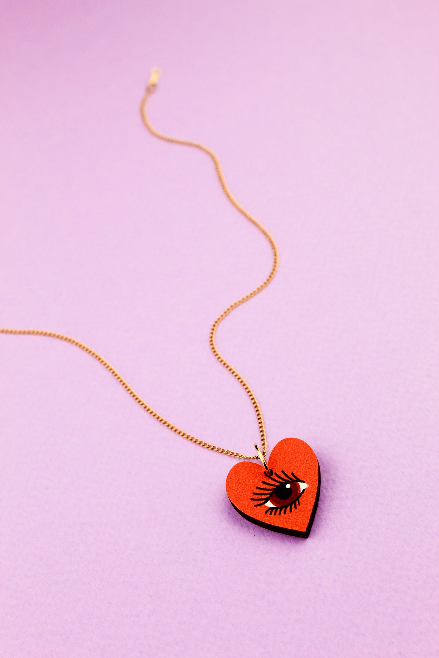 Orange Lovers Eye Pendant Necklace