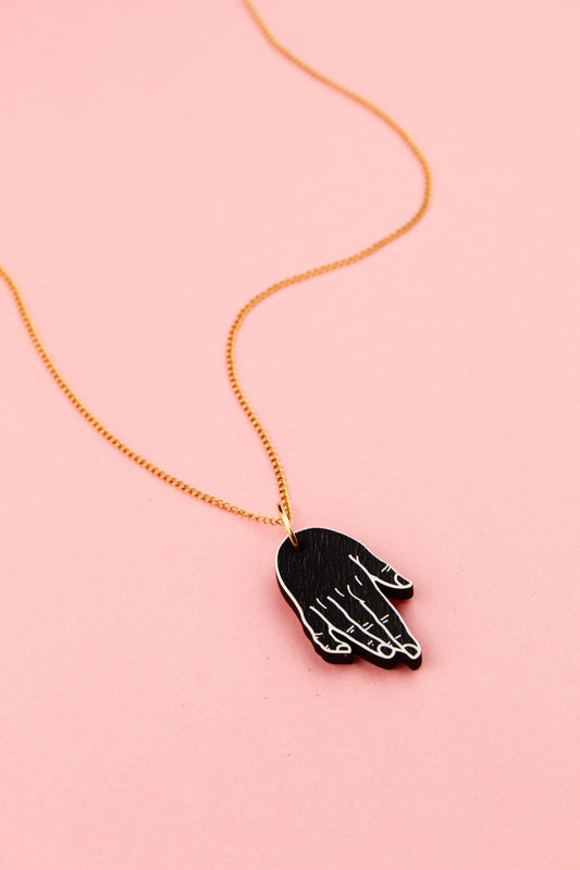 Mourning Hand Pendant Necklace