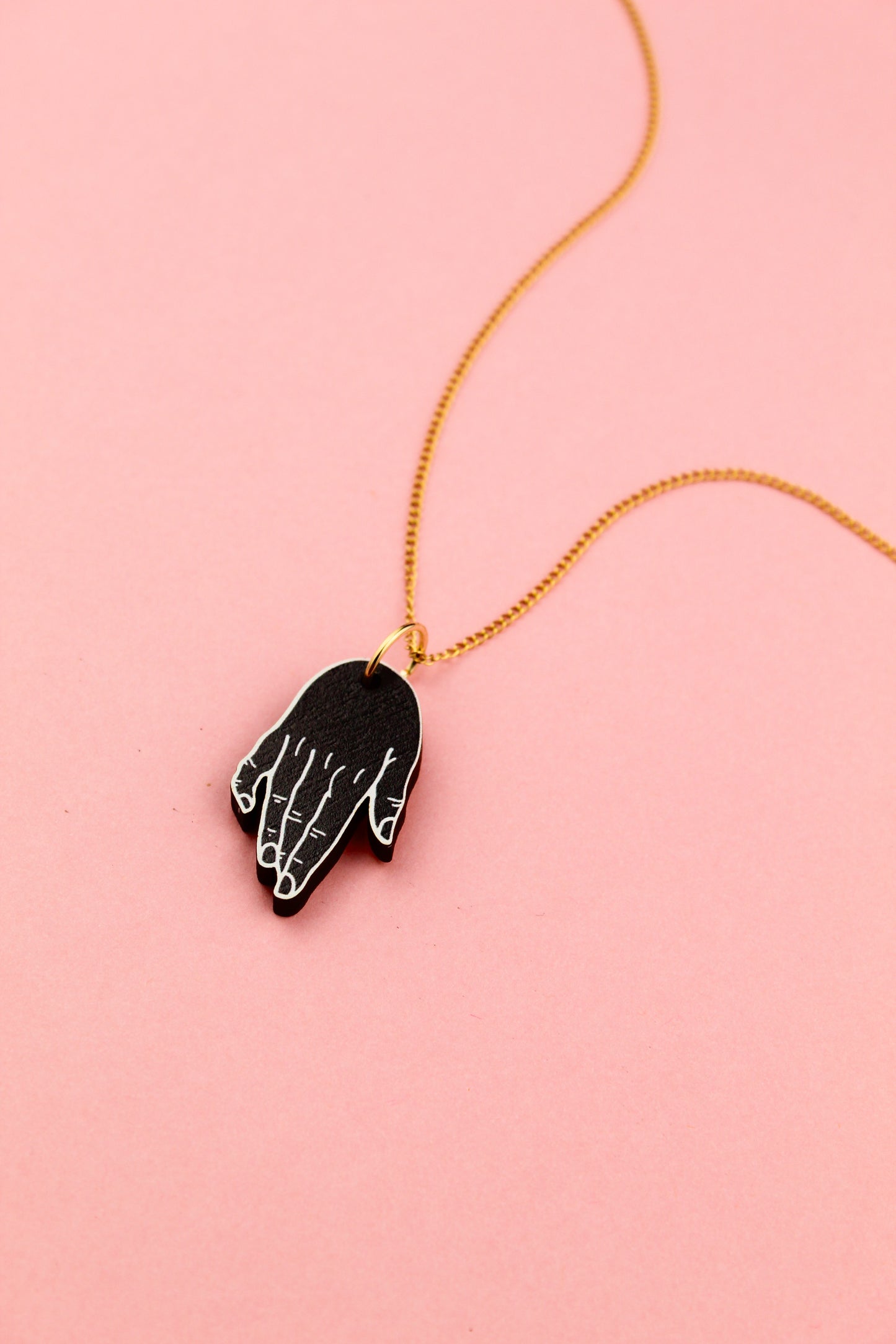 Mourning Hand Pendant Necklace