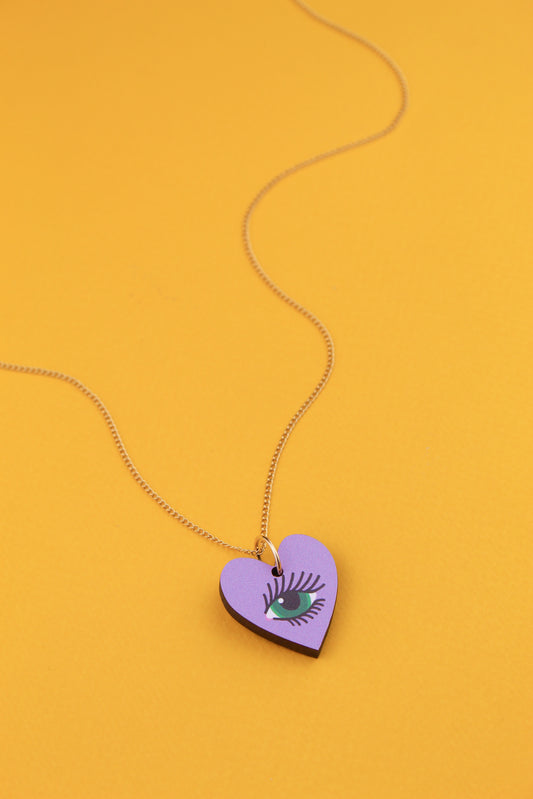 Lilac Lovers Eye Pendant Necklace