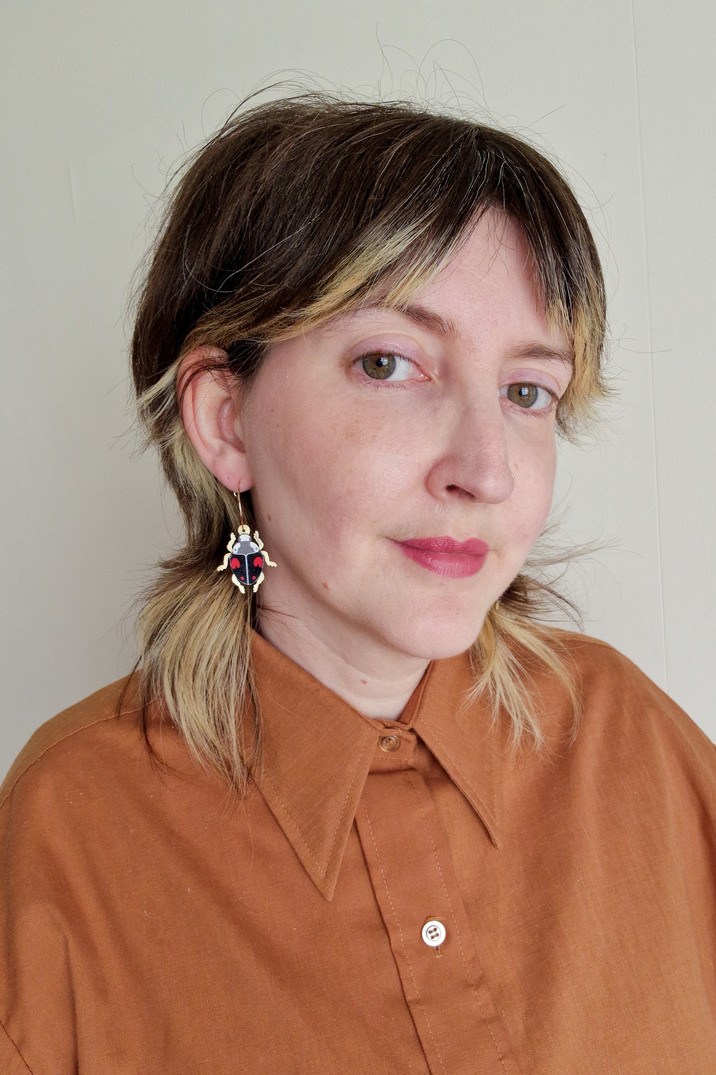 Red and Black Harlequin Ladybird Earrings
